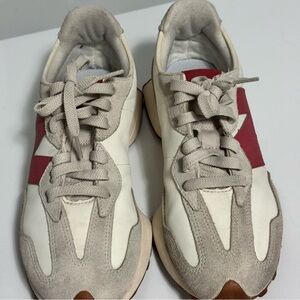 New Balance Women's Cream and Red Retro Sneakers